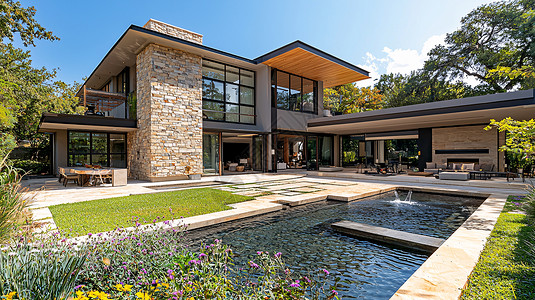 现代简约风格别墅庭院